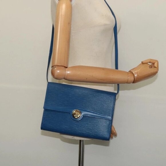 LOUIS VUITTON Epi Pochette Arche Shoulder Bag Blue - Picture 1 of 15